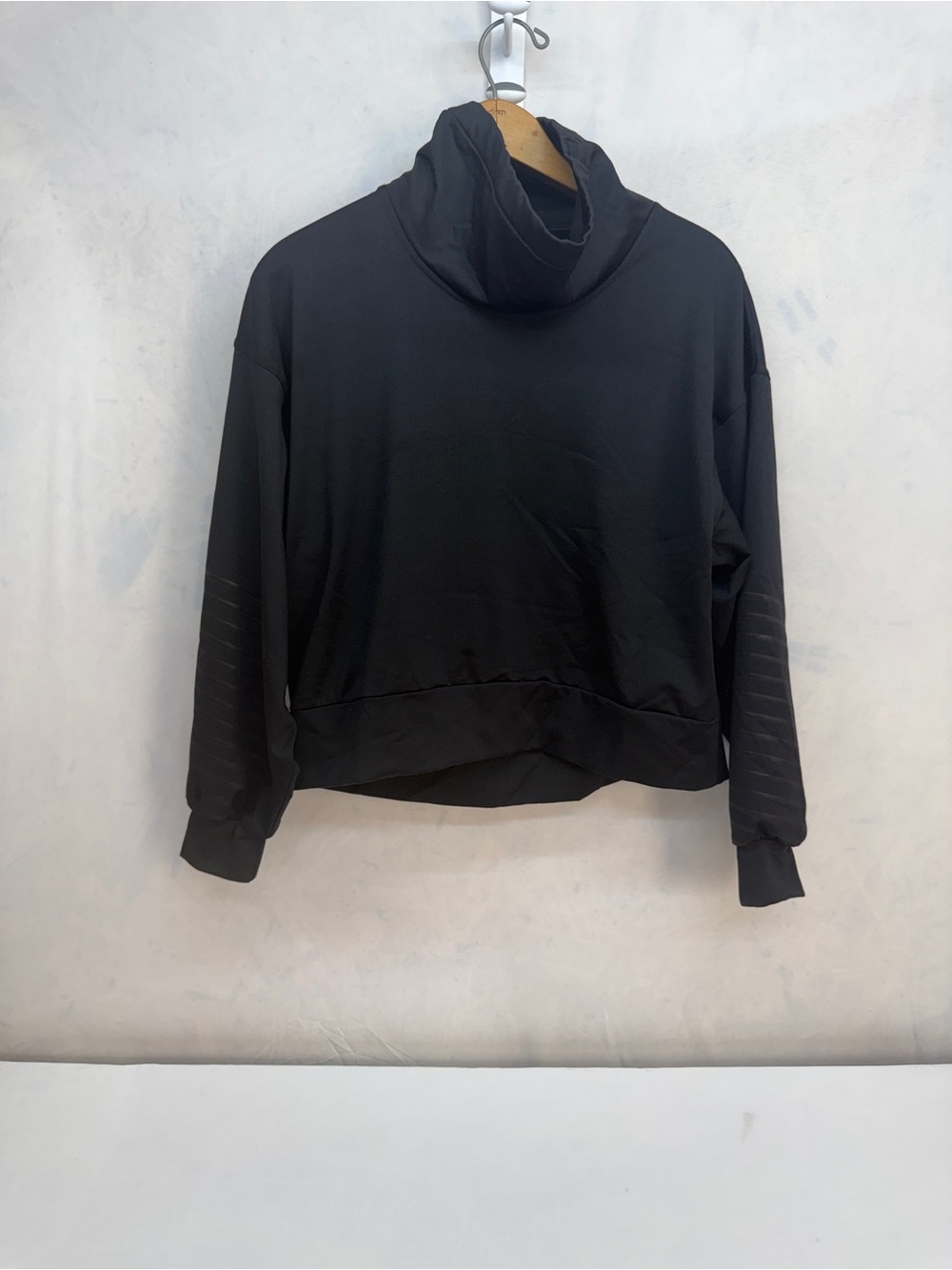 Women's Black Funnel Neck Pullover Sweater